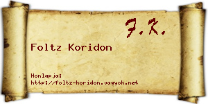 Foltz Koridon névjegykártya